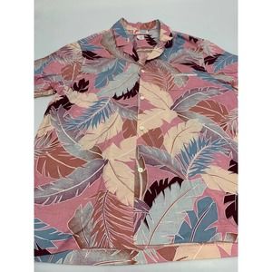 Malihini Hawaii Button Down Shirt Floral Multicolor L Women's A53